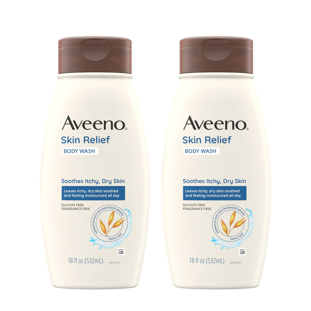 Aveeno Skin Relief Fragrance-Free Body Wash With Triple Oat Formula, Gentle Daily Cleanser For Sensitive Skin Leaves Dry Skin Fe