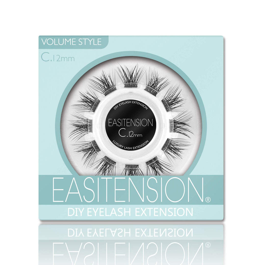 Diy Eyelash Extension, 3D Effect Individual Glue Bonded Clusters Volume Lashes Pack, Home Eyelash Extension Lashes Pack (12Mm-Vo