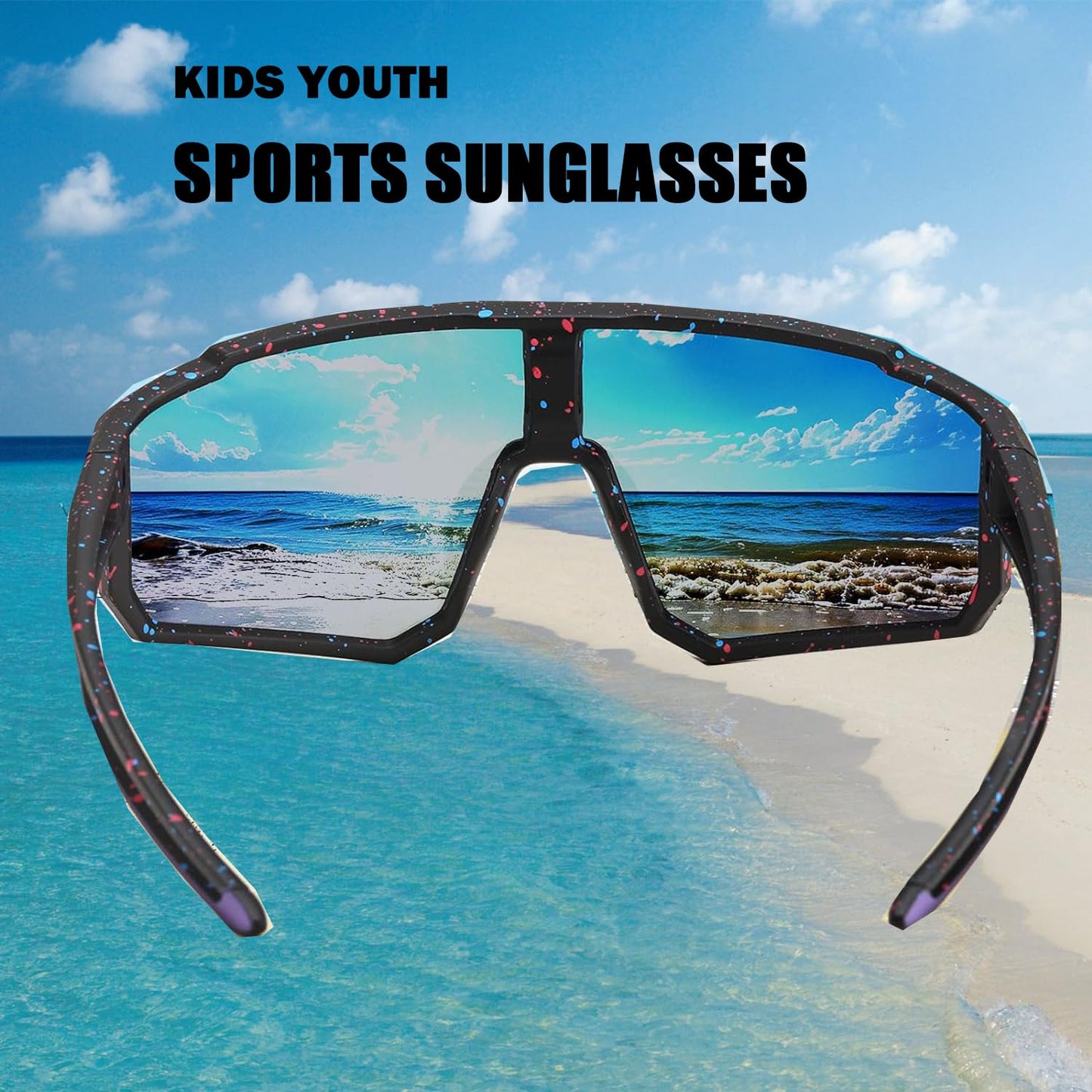 Youth Baseball Sunglasses For Boys Girls,UV400 Kids Sports Sunglasses,Cycling glasse Running Golf