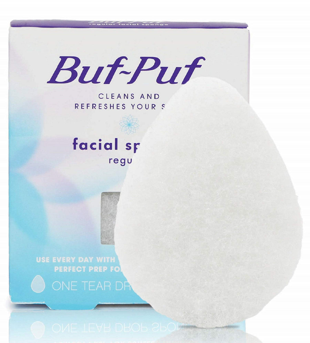 Buf-Puf Regular Facial Sponge, Dermatologist Developed, Removes Deep Down Dirt & Makeup That Causes Breakouts And Blackheads, Re