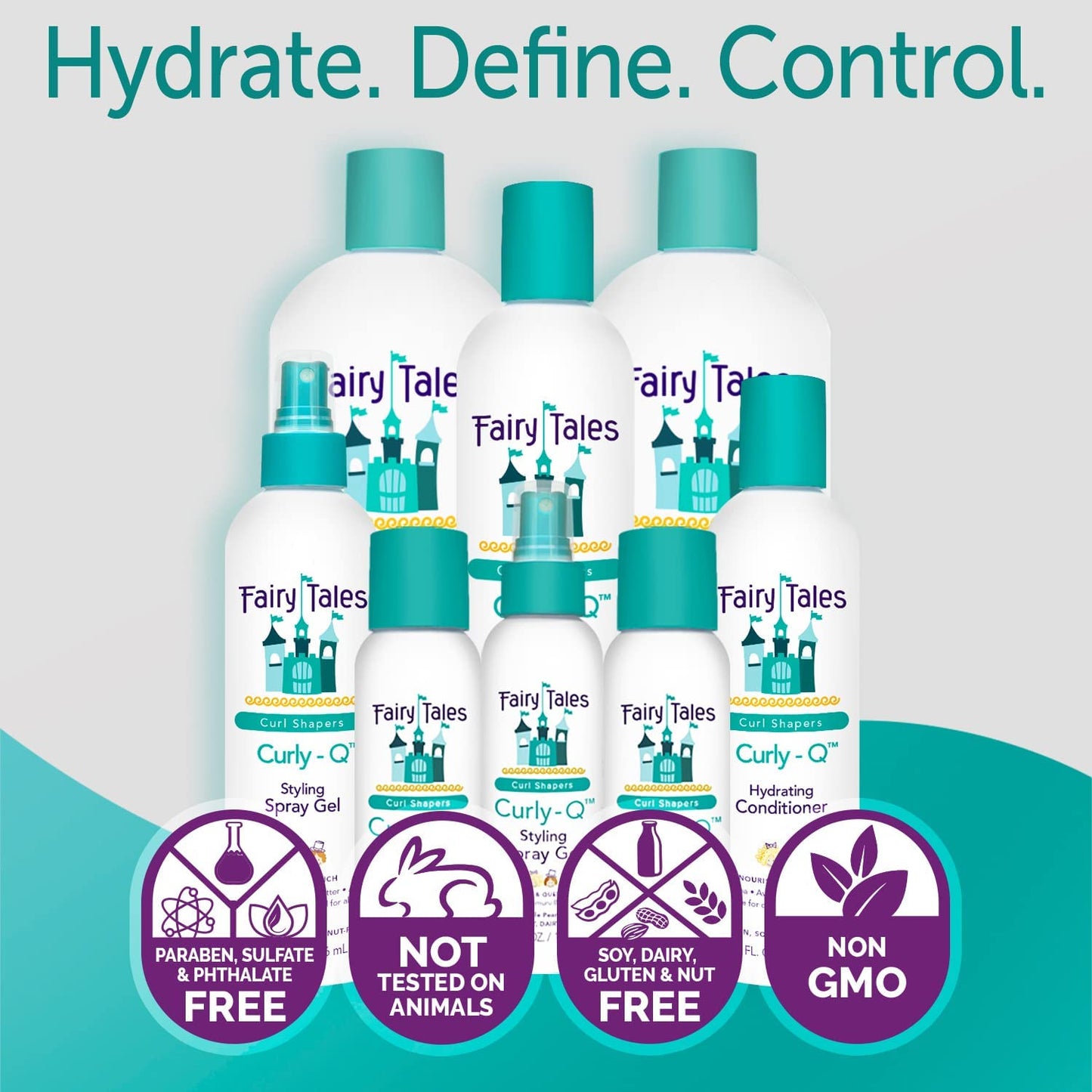 Fairy Tales Curly-Q Curl Refresher for Kids - Lightweight Spray to Define Curls, Add Bounce and Reduce Frizz - 8oz