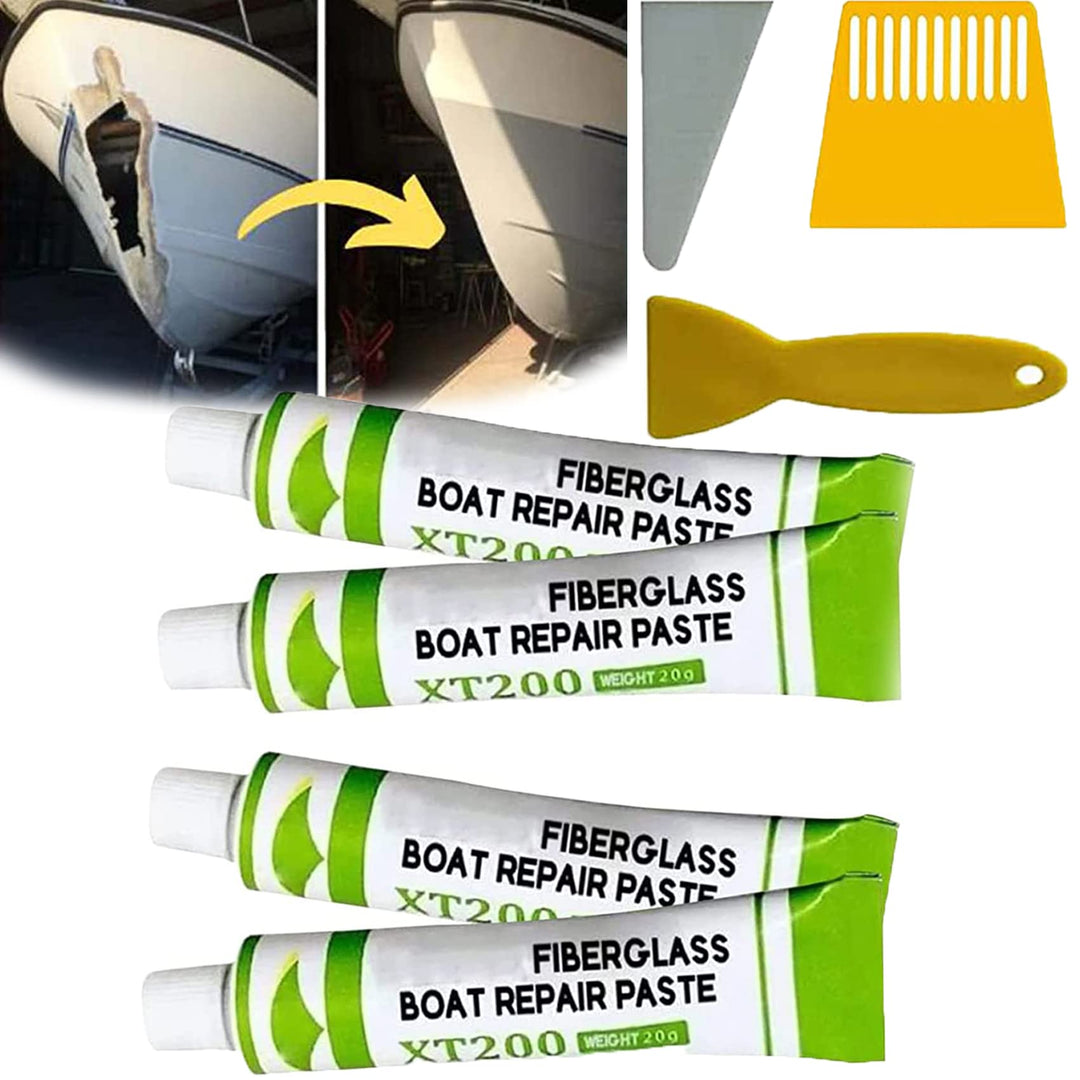 Wxgreats Gogolonge Fiberglass Boat Repair Paste - 4 Pcs Gelcoat Repair Kit for Boats, Instafix Fiberglass Boat Repair Paste, Gelcoat Repair Kit for Boats for Any Surface (Black)