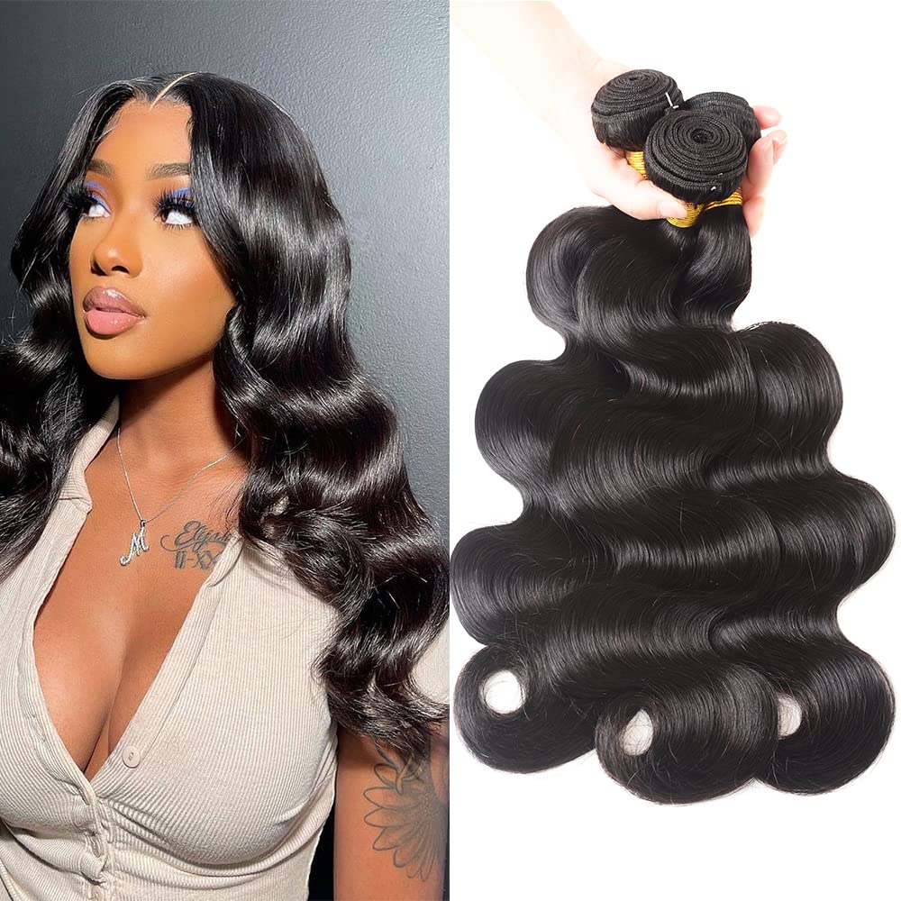 Aspumod 12A Human Hair Bundles Body Wave 3 Bundles Human Hair 16 18 20Inch Unprocessed Brazilian Virgin Hair Bundles Deals Quick