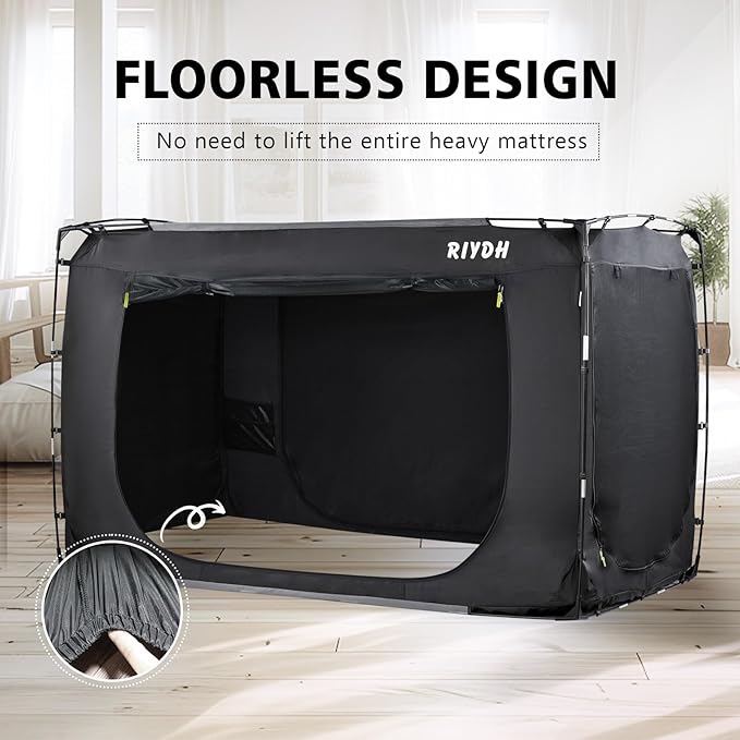 Bed Tent Bed Canopy Twin XL Size Tents for Adult and Kids- Original Design Portable Dream Tent Indoor Sleeping Tents 80% Blackout with 3 Doors Breathable Big Space Tents