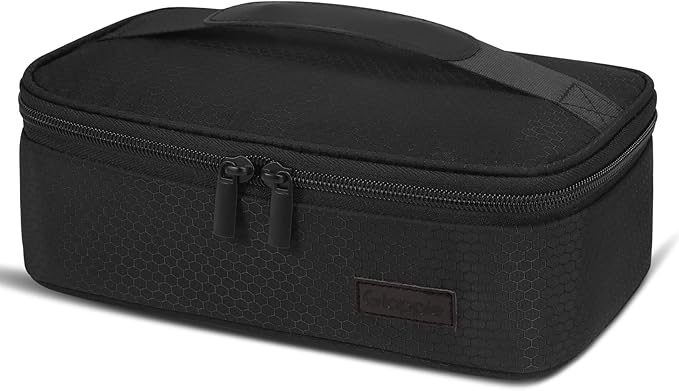 Gloppie Small Lunch Bag for Adults & Kids - Compact Insulated Lunch Box, Durable & Food-Grade Lining | Portable Cooler for Work, School, Travel (Black Honeycomb)