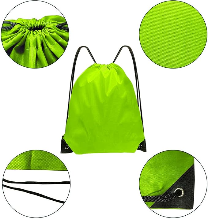Drawstring Bags 28 PCS Drawstring Backpack Bulk String Backpack Cinch Bag Sackpack for Men Women Gym (Light Green)