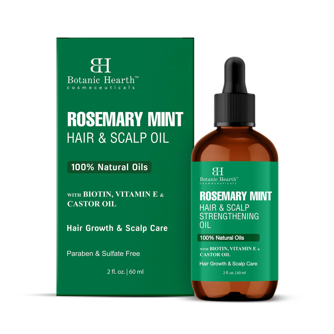 Botanic Hearth Rosemary Mint & Hair Scalp Strengthening Oil - 60 Ml | Natural Hair Growth & Scalp Treatment | Nourishing & Stren