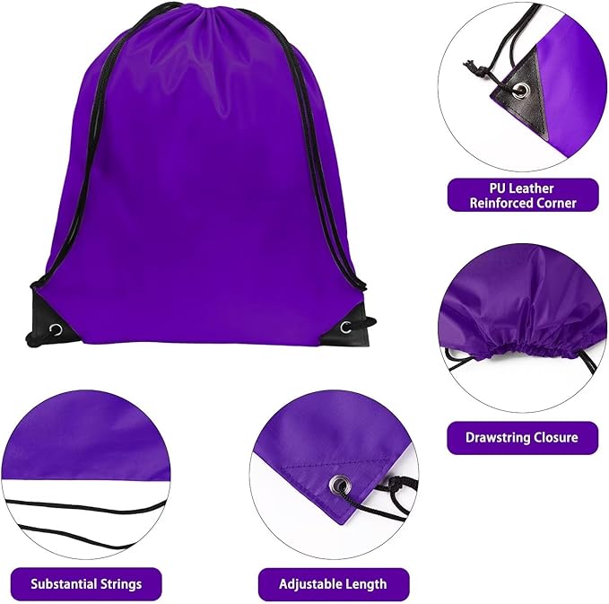 GoodtoU 2Pcs Drawstring Bag - Gym Backpack, Foldable Sports Drawstring Bags for Gym, Travel, Sports (Purple)