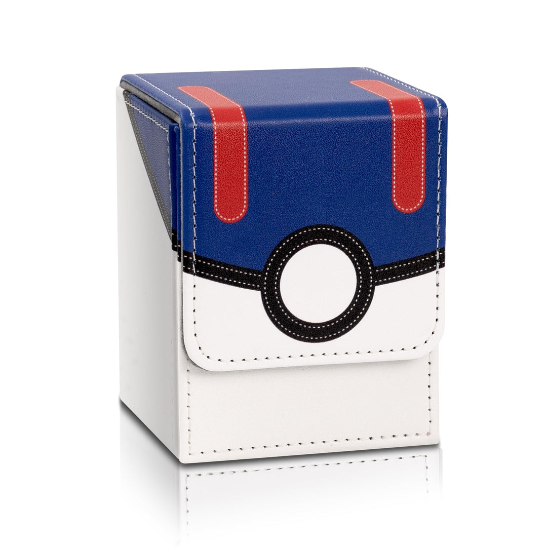 Collectible Trading Card Cases, Card Deck Box Storage Box Case Magnetic Deck Box Card Holder ,Can hold around 100 cards(Red-Blue-White)