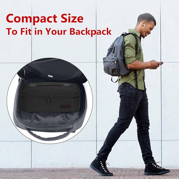 Gloppie Small Lunch Bag for Adults & Kids - Compact Insulated Lunch Box, Durable & Food-Grade Lining | Portable Cooler for Work, School, Travel (Black Honeycomb)