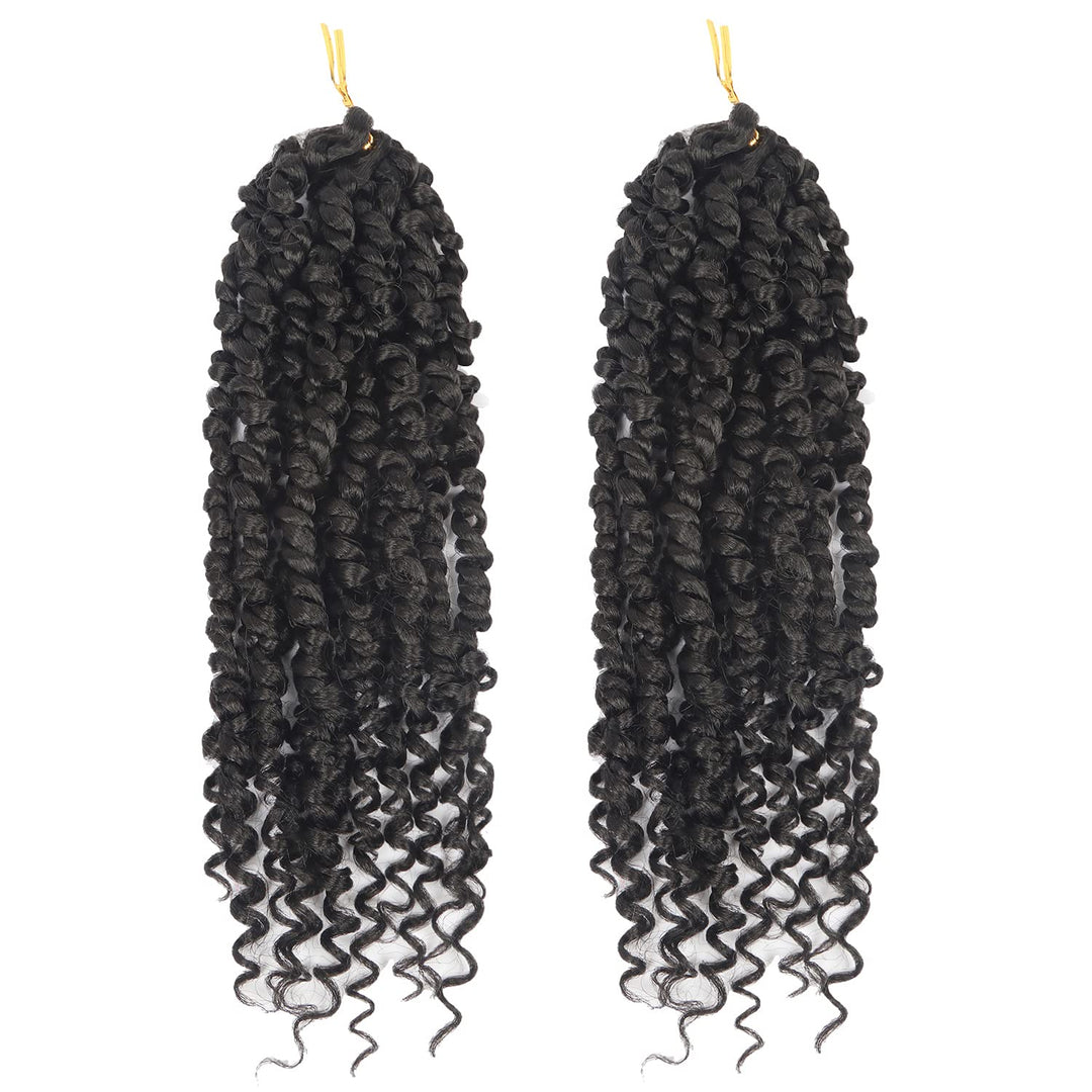 2 Pack Passion Twist Hair 12 Inch Natural Black Short Passion Twist Crochet Hair Pretwisted, Pre Looped Passion Twist Crochet Br