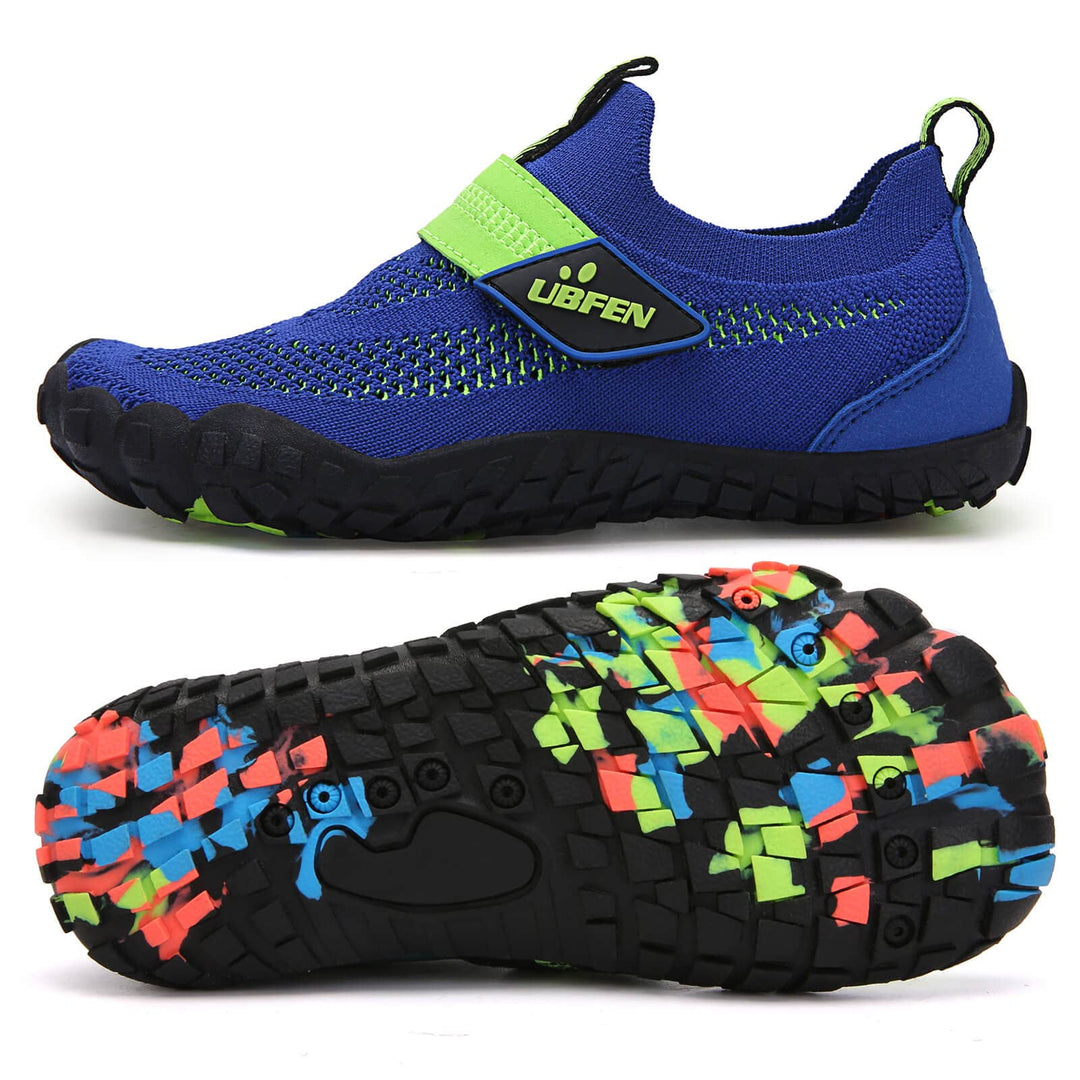 UBFEN Kids Water Shoes for Boys Girls Quick Dry Lightweight Aqua Socks for Toddlers Little Big Kid Barefoot Beach and Pool Sports Non-Slip Swim Shoes D Blue 8 Toddler