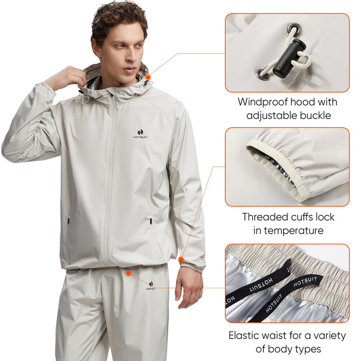 HOTSUIT Lightweight Sauna Suit for Men Weight Loss Sweat Suit Boxing Exercise Sweat Sauna Jacket Pants