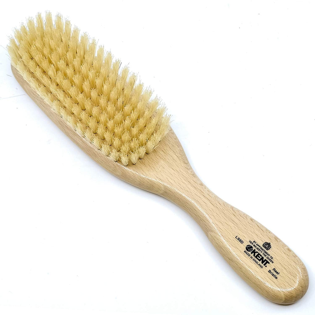 Kent Ls9D Ladies Finest Hair Brush For Women - Boar Bristle Hair Brush Made Of Satinwood And Soft Boar Bristle For Thin Hair - L