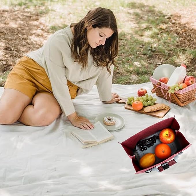 Insulated Lunch Bag for Men/Women/Kids, Roll top Reusable Lunch Box with Adjustable Shoulder Strap, Thermal Lunch Cooler Tote Container for Adults/Teens School Work Office Picnic,Red