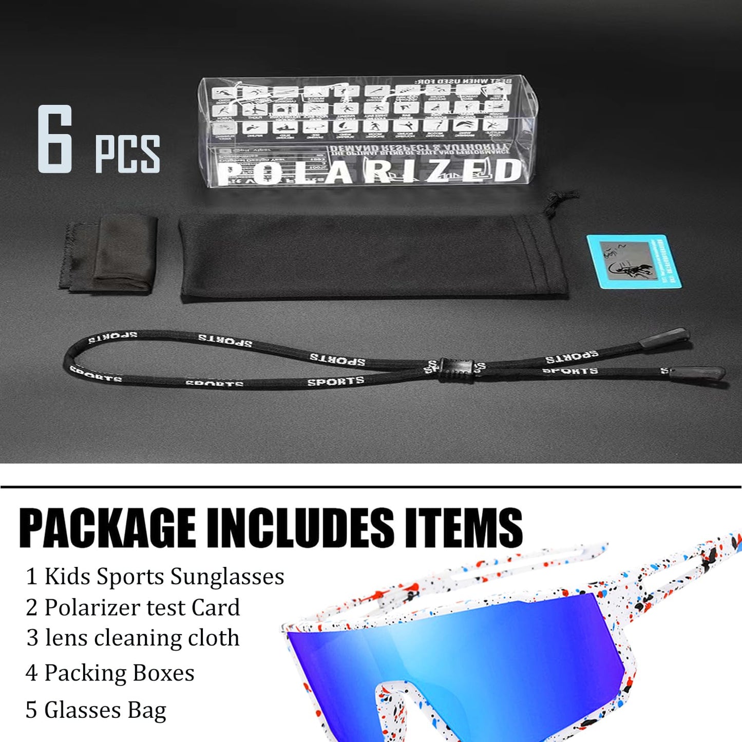 Youth Baseball Sunglasses For Boys Girls,UV400 Kids Sports Sunglasses,Cycling glasse Running Golf
