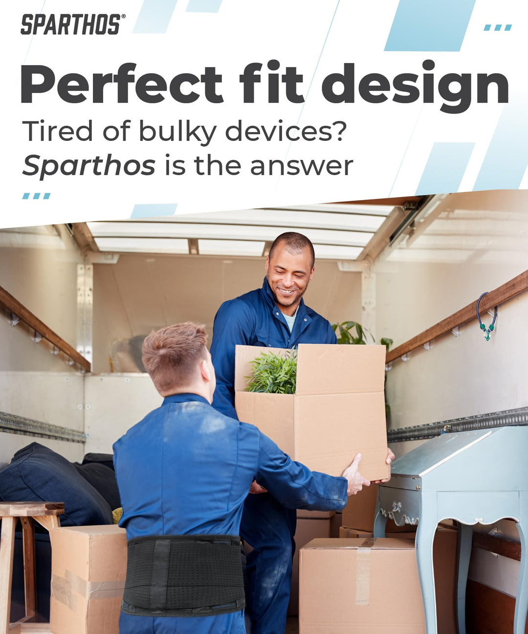 Sparthos Back Brace for Lower Back Pain - Immediate Relief from Sciatica, Herniated Disc, Scoliosis - Breathable Design With Lumbar Support Pad - For Home & Lifting At Work, For Men & Women - (Medium)