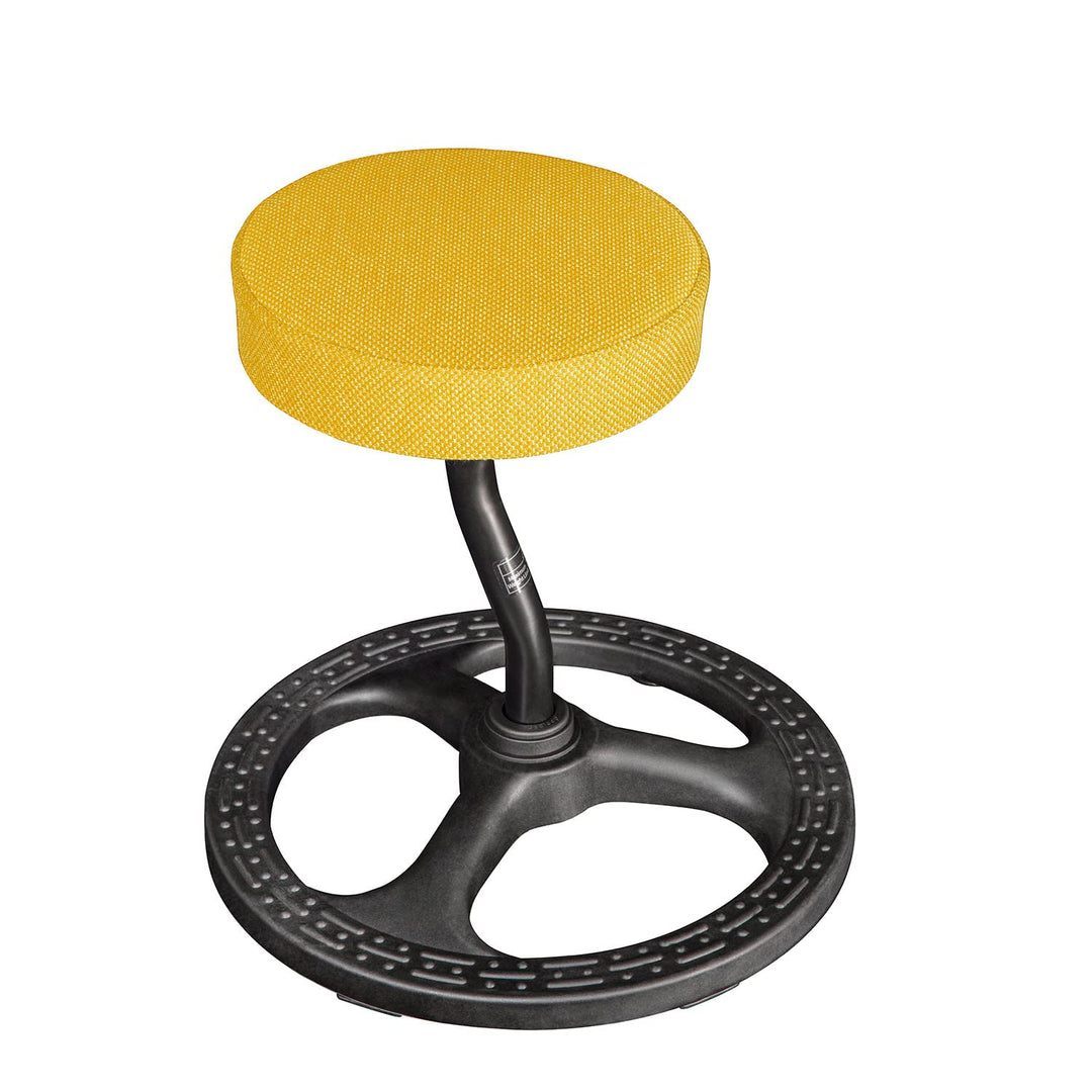 Upaloop Fitness Seat, ADHD Chair Stool for Stability, Balance, Yoga, Office, School, Wellness, Active Sitting with Non-Slip Base and Washable Seat Cover-Yellow Gold