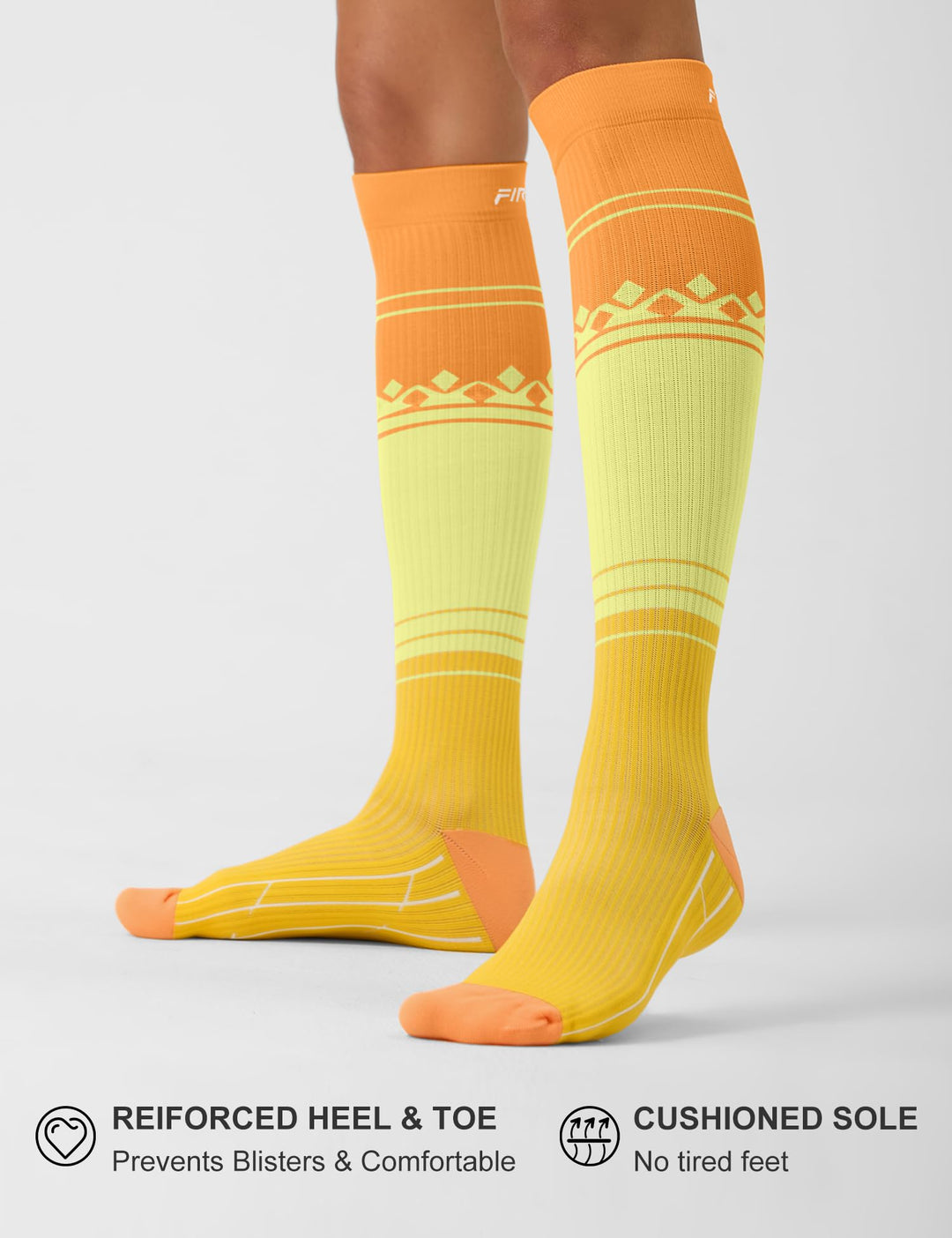 FITRELL 3 Pairs Compression Socks for Women and Men 20-30mmHg- Support Socks for Travel, Running, Nurse, Knee High Socks, Popsicle, S/M