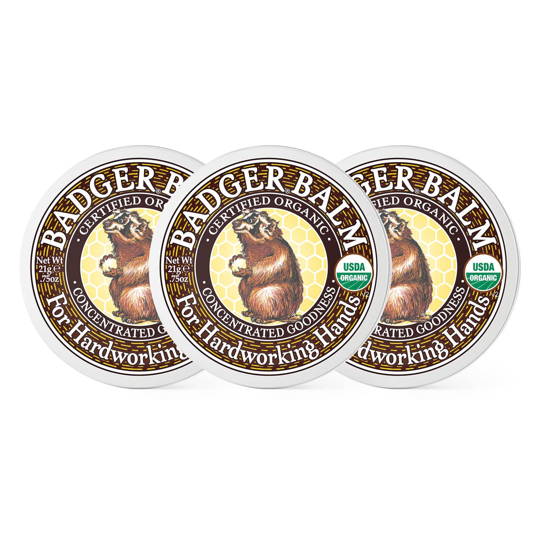 Badger Healing Balm, Hard Working Hands Cream, Organic Hand Cream For Dry Cracked Hands, Long Lasting Hand Moisturizer/Dry Hands