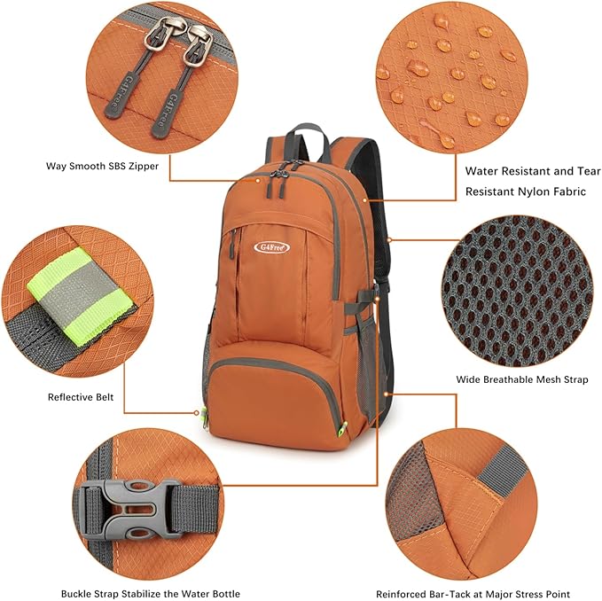 G4Free 40L Lightweight Packable Hiking Backpack, Waterproof Travel Daypack