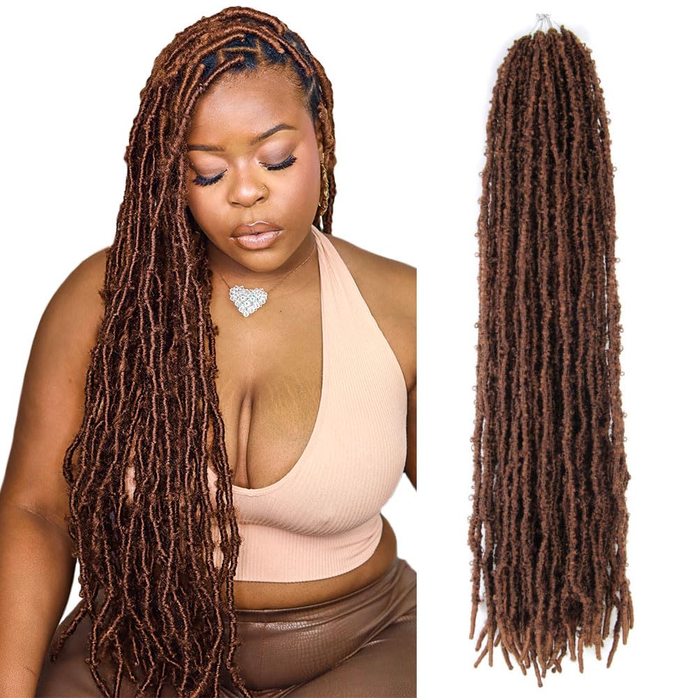 24 Inch Light Weight Butterfly Locs Crochet Hair 6 Packs Long Distressed Butterfly Faux Locs Crochet Hair, 30#