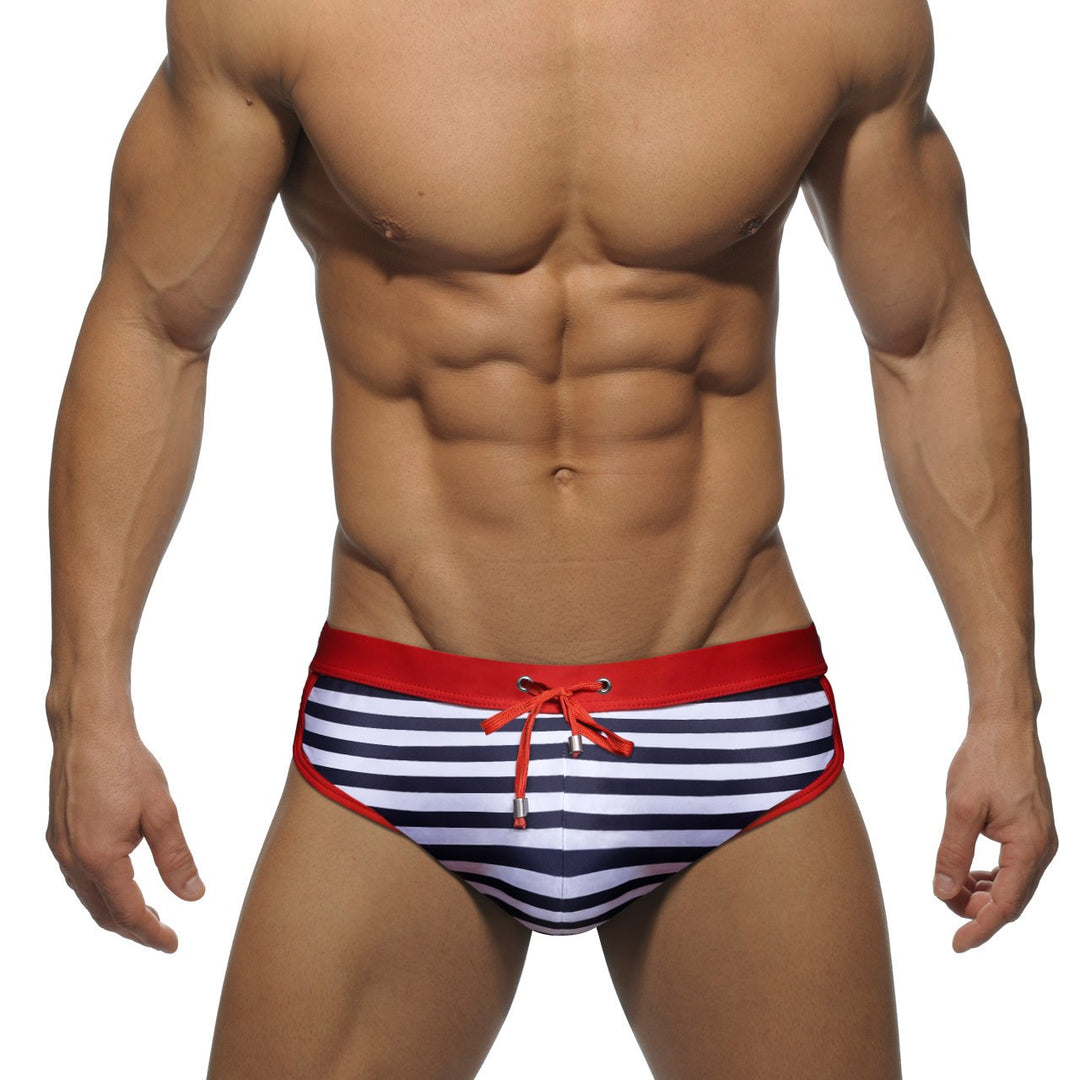 TULIPTREND Mens Sexy Bikini Swimwear Soft, Red/White/Blue, X-Large