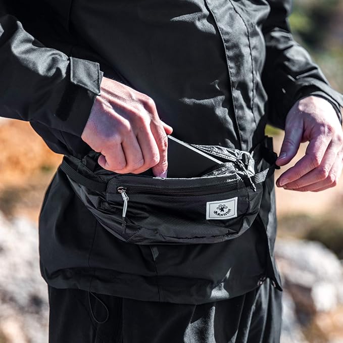 4Monster Hiking Waist Packs Portable,Water Resistant Fanny Bag with Adjustable Strap,Lightweight Crossbody Chest Bag Slim Bag