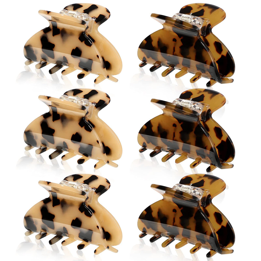 6 Pieces Medium Hair Claw Clips For Thin Hair 2.6 Inch Tortoise Shell Hair Clip Banana Clips Jaw Clips French Style Barrettes Ha