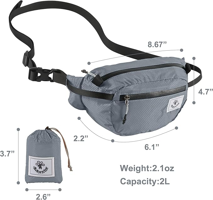 4Monster Hiking Waist Packs Portable,Water Resistant Fanny Bag with Adjustable Strap,Lightweight Crossbody Chest Bag Slim Bag