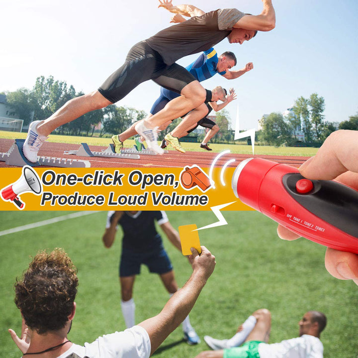 Electronic Whistle, Battery Operated Whistle Adjustable 3 Different Loud Whistle Sounds with Lanyard Handheld Electronic Whistles for Referees Volleyball Coaches Teacher, Soccer Sports Whistle-Red