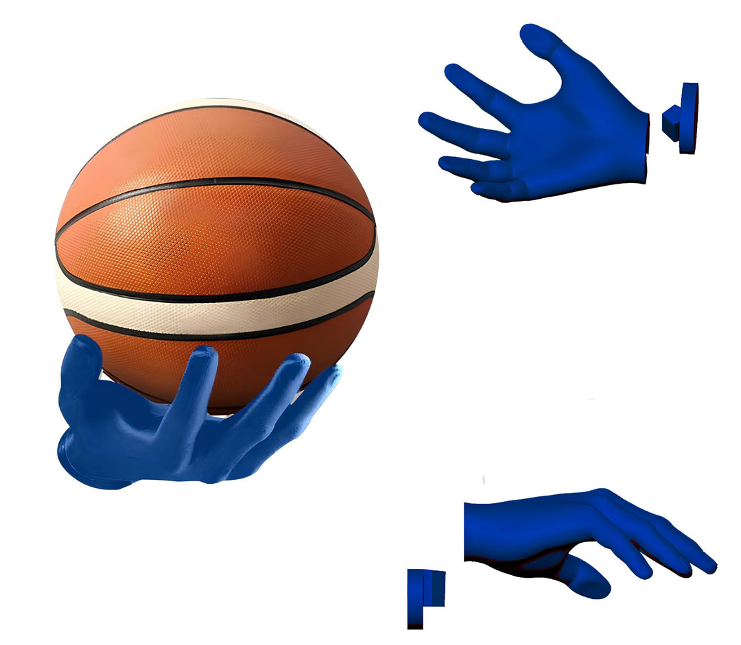 ZHYPFF Handmade Safety wallmounted Basketball Display Stand Hand Shaped Ball Rack Storage with Screws Wall Mounted Handheld Display Stand Suitable for Basketball, Football, Volleyball, etc.Blue