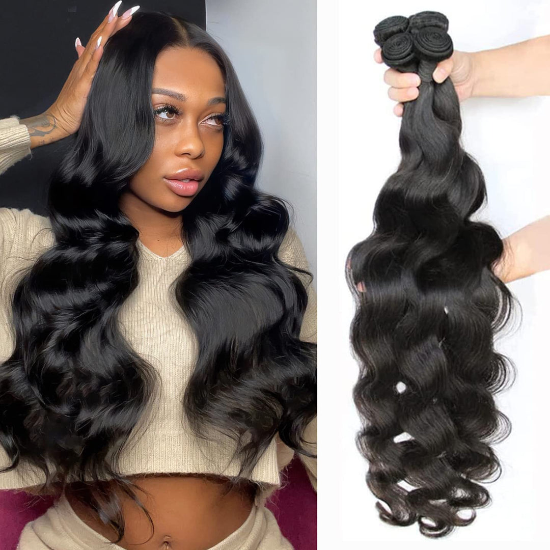 Human Hair Bundles Body Wave 4 Bundles 100% Unprocessed Brazilian Hair Weave Bundles Body Wave Human Hair 4 Bundles (18 20 22 24
