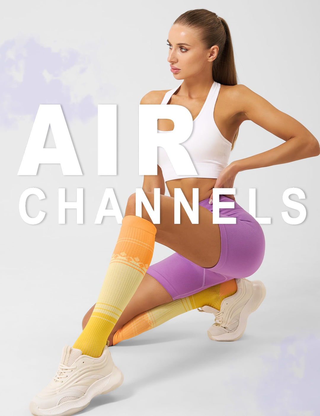 FITRELL 3 Pairs Compression Socks for Women and Men 20-30mmHg- Support Socks for Travel, Running, Nurse, Knee High Socks, Popsicle, S/M