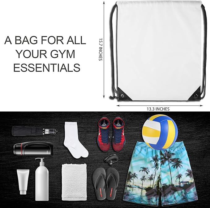 GoodtoU Drawstring Backpack Bulk, 100 Pcs Draw String Bags Cinch Bag Drawstring Gym Bag Sackpack Drawstring Bags for Women Men, White