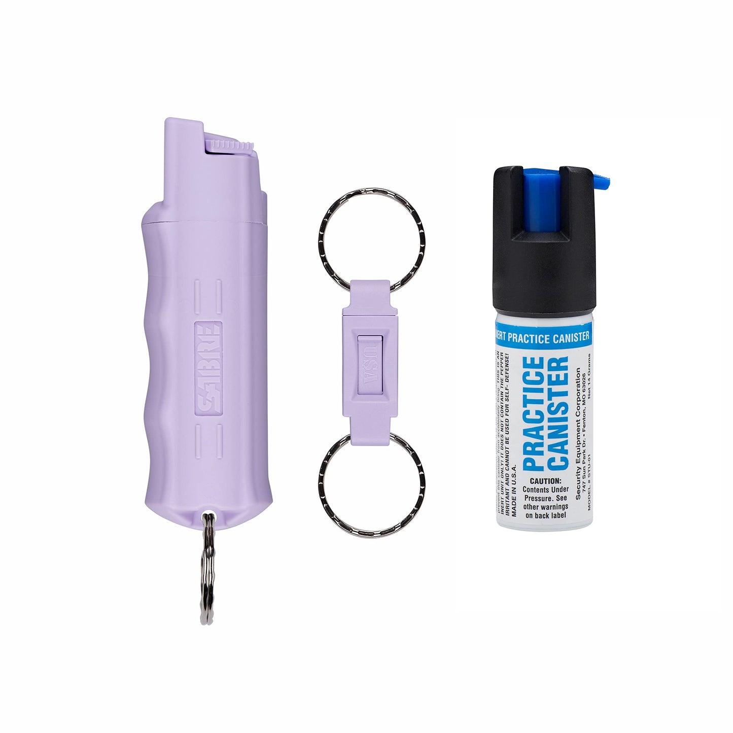 SABRE Pepper Spray for Self Defense, Maximum Police Strength OC Spray & Practice, Quick Release Keychain Easy Carry, Fast Access, Finger Grip for Accurate & Faster Aim, Easy to Use Safety, 0.54 fl oz
