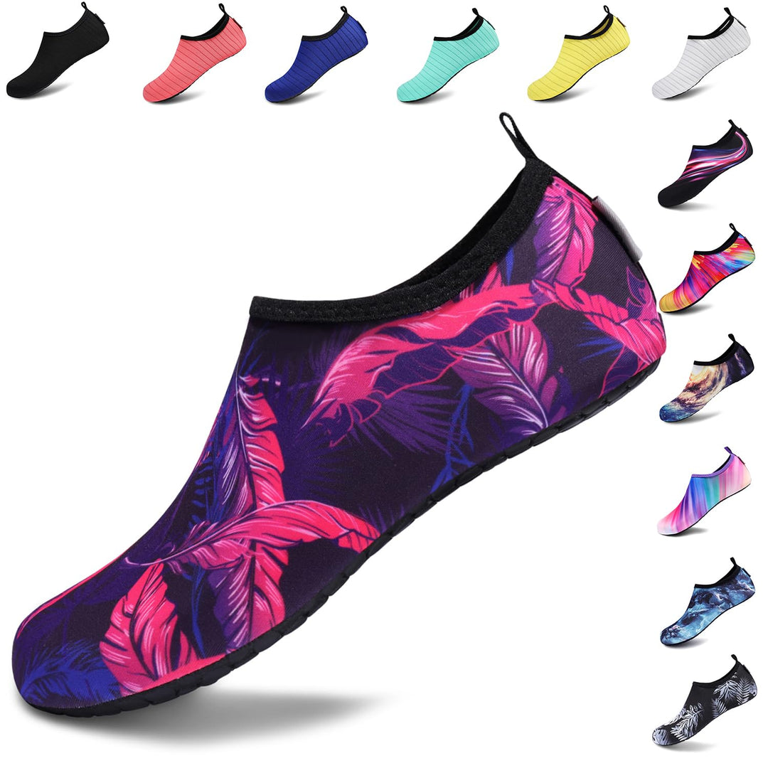 VIFUUR Water Sports Unisex Shoes Purple/Red Feather - 5.5-6.5 W US/ 4.5-5.5 M US (36-37)