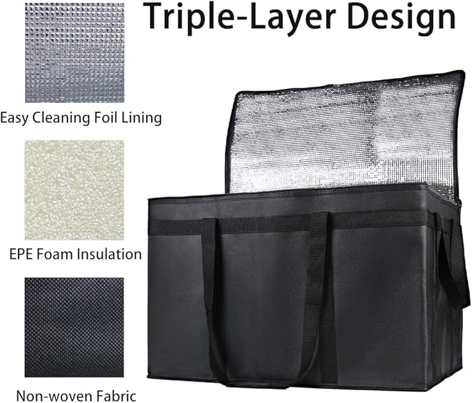 Insulated Reusable Grocery Shopping Bags, 4 Packs