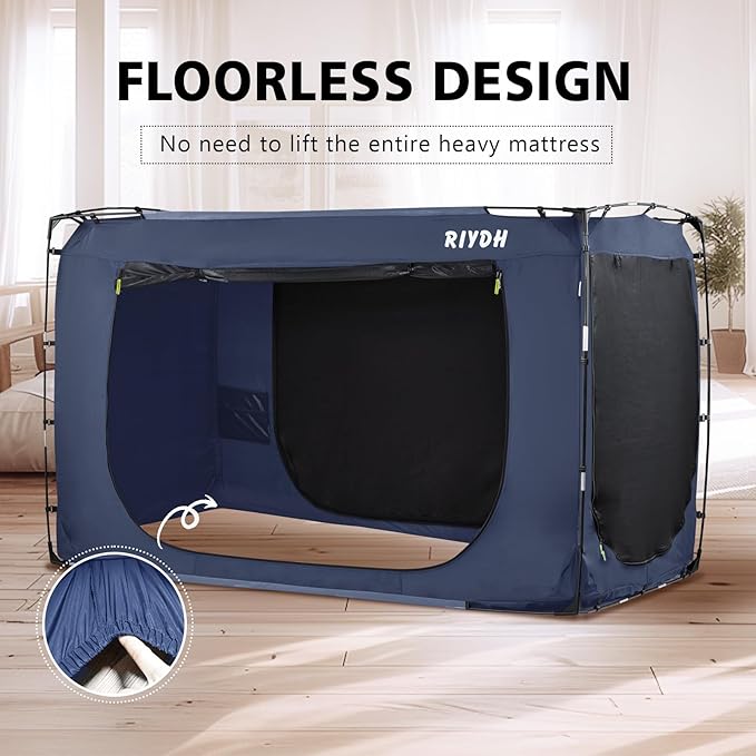 Bed Tent Bed Canopy Twin Size Tents for Adult and Kids- Original Design Portable Dream Tent Indoor Sleeping Tents 80% Blackout with 3 Doors Breathable Big Space Tents