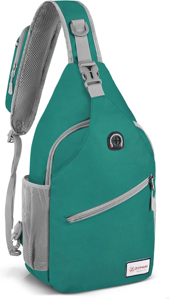 ZOMAKE Sling Bag for Women Men, Small Crossbody Sling Backpack, Mini Water Resistant Shoulder Daypack for Travel, Anti Thief Chest Bag for Hiking, Sports, Army Green(new)