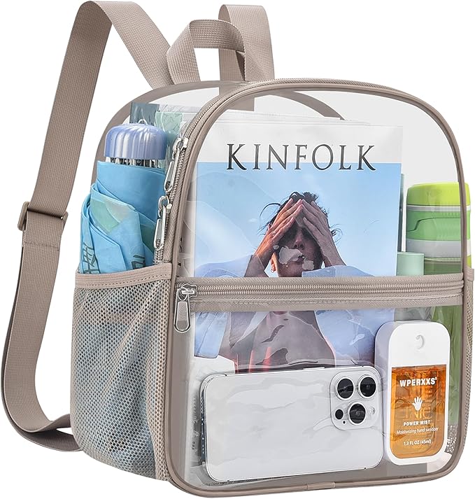 USPECLARE Clear Backpack Stadium Approved 12X11x6, Waterproof Clear Bag Stadium Backpack for Concert Work Sport Event