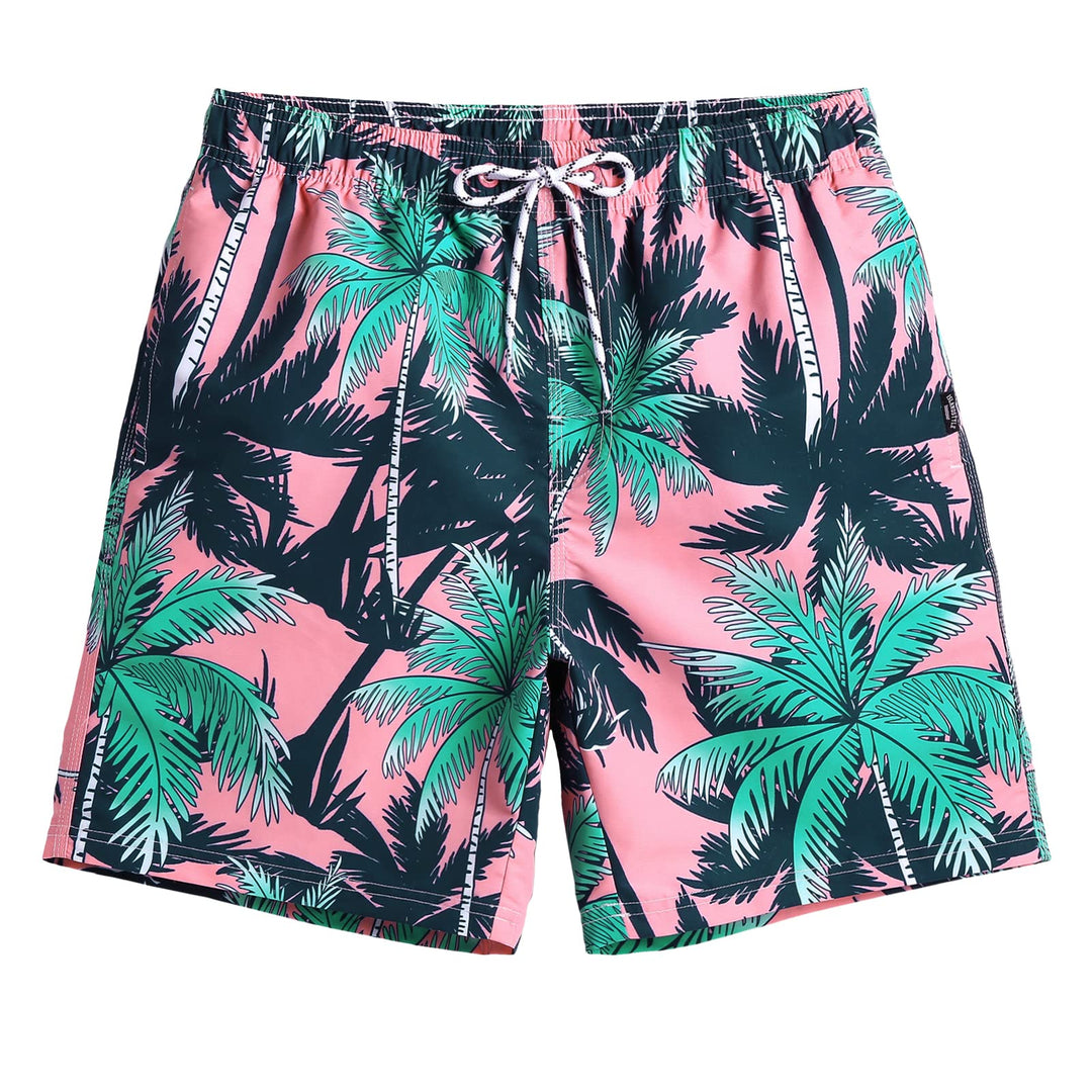 maamgic Mens Swim Trunks Quick Dry Swim Shorts with Mesh Lining Funny Swimwear Bathing Suits Pink Tree X-Small