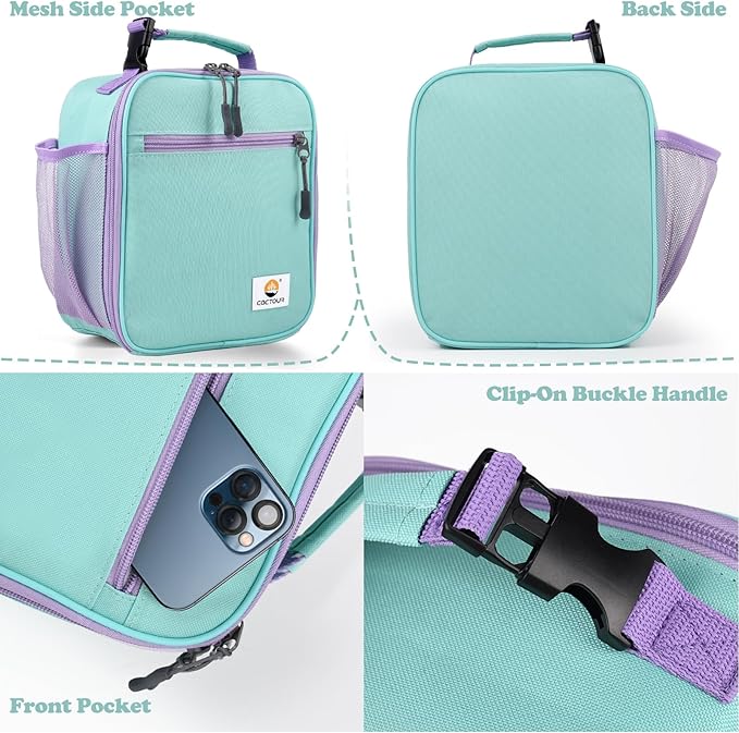 Lunch Box Kids,Premium Insulated Lunch Bag for Girls Boys,Soft Bag Mini Cooler Back to School Thermal Reusable Lunch Bag for Work School Picnic (Light Green)