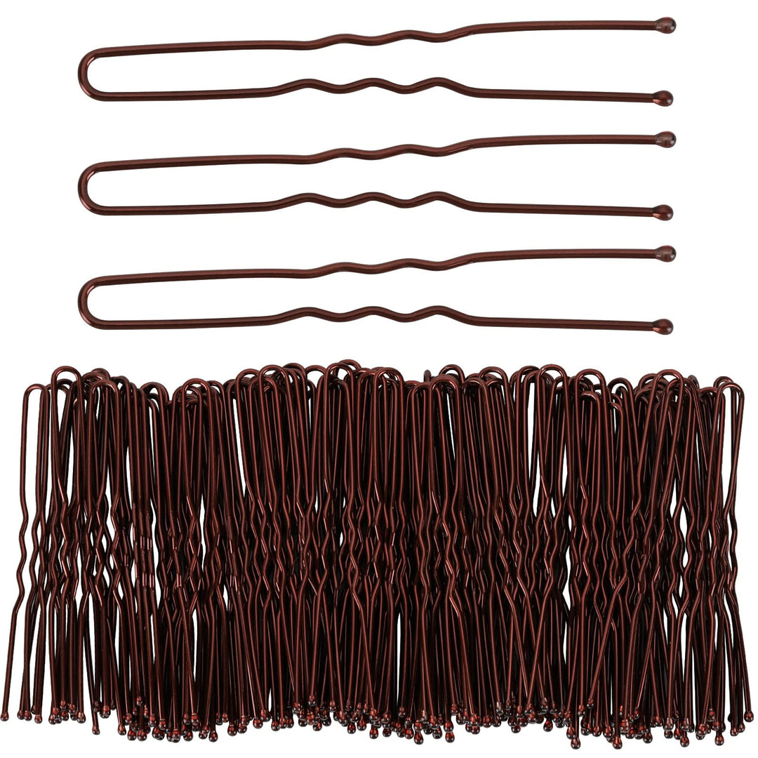 Tbestmax 300 Hair Bun Bobby Pins U Shaped Pin With Box Hair Grips To Clip Ballet Hair Net For Women 6 Cm/2.3 Inch Brown