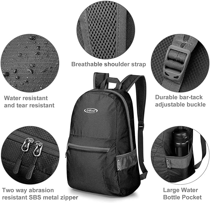 G4Free 20L Lightweight Packable BackpackTravel Hiking Daypack Foldable Backpack for Men Women