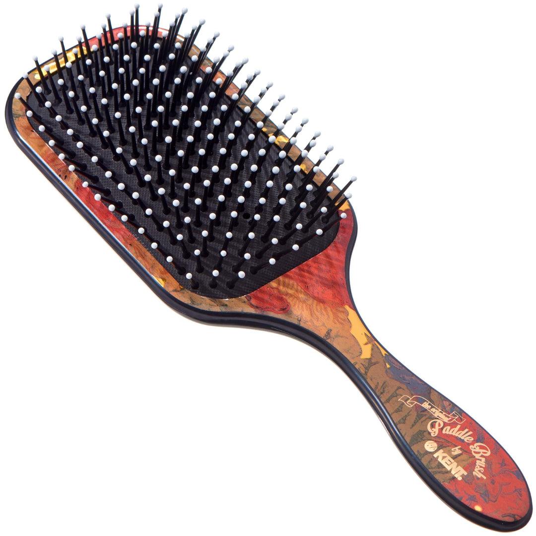 Kent Lpb1 Large Paddle Cushioned Hair Brush - Grooming, Detangling, & Smoothing Floral Print - Best Everyday Brush For Medium To