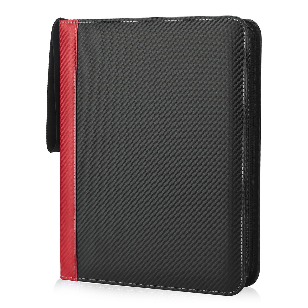 TCGUARD 9 Pockets Trading Card Binder with Sleeves Card Organizer, 900 Double Sided Pocket PU Card Collection Binder, Baseball Binder,for Sports Card, MTG, TCG Yugioh Card (Red)
