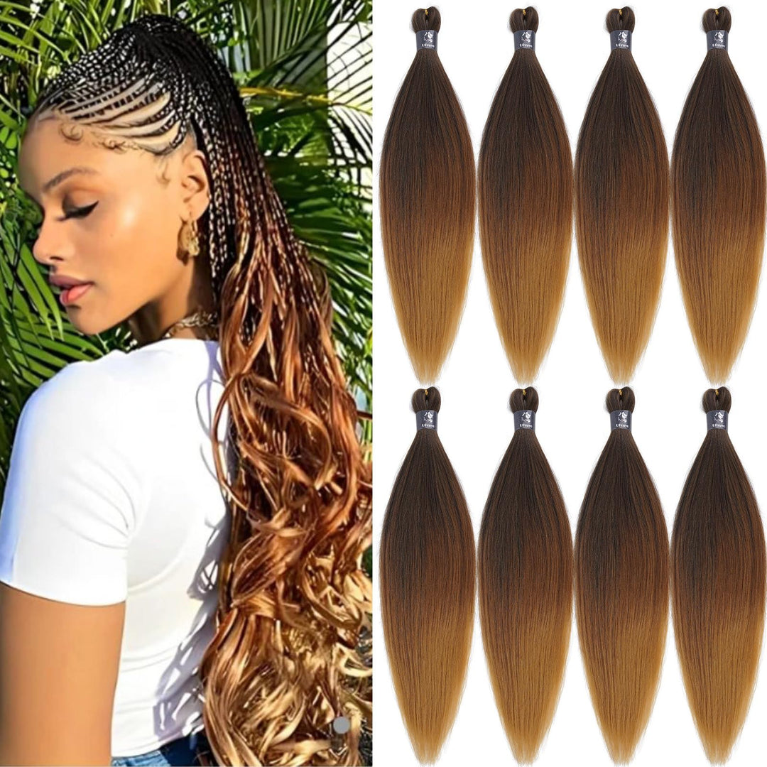 UPruyo 1b/30/27 Ombre Braiding Hair Pre Stretched Knotless Braiding Hair Extensions for Box Braids Hypoallergenic Pre Sectioned Braiding Hair Ombre 22 inch