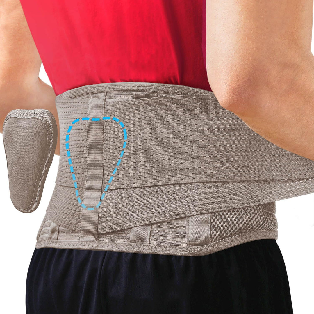 Sparthos Back Support Belt - Immediate Relief from Back Pain, Sciatica, Herniated Disc - Breathable Brace With Lumbar Pad - Lower Backbrace For Home & Lifting At Work - For Men & Women - (Beige-S)