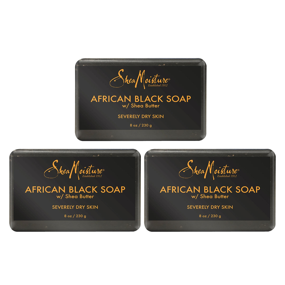 Shea Moisture African Black Soap With Shea Butter 8 Oz (Pack Of 3)